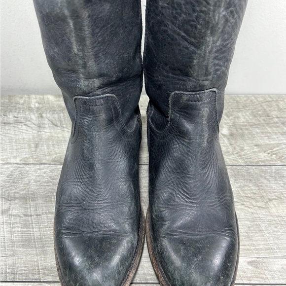 Frye Womens #76222 Jamie Ring Black StoneWashed Leather Riding Boots Size 8.5 - Picture 4 of 9